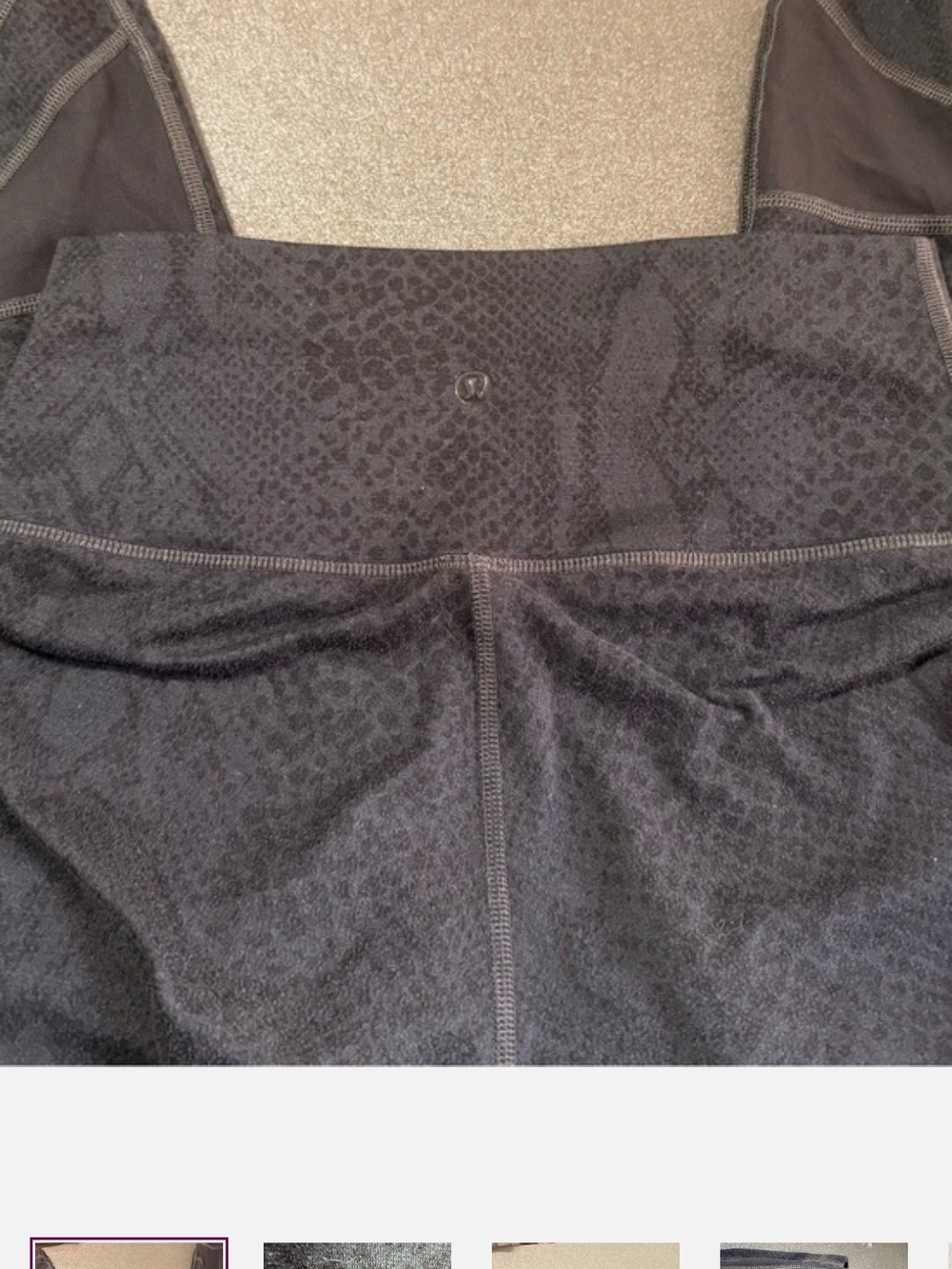 lululemon athletica High-Rise Animal Print - Dark Gray/black Like New 8